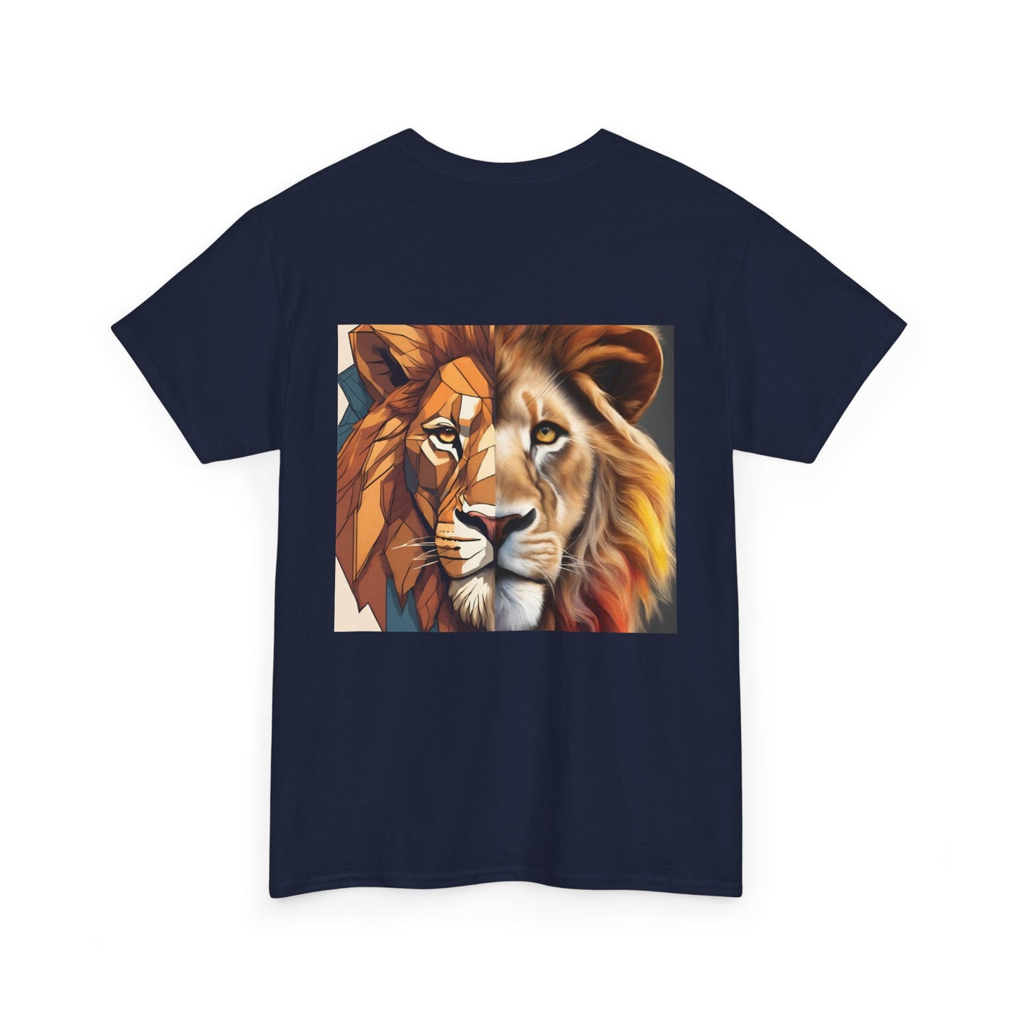 Majestic Lion Unisex Heavy Cotton Tee, Graphic Tee, Animal Lover Gift, Casual Wear, Unique Art Tee
