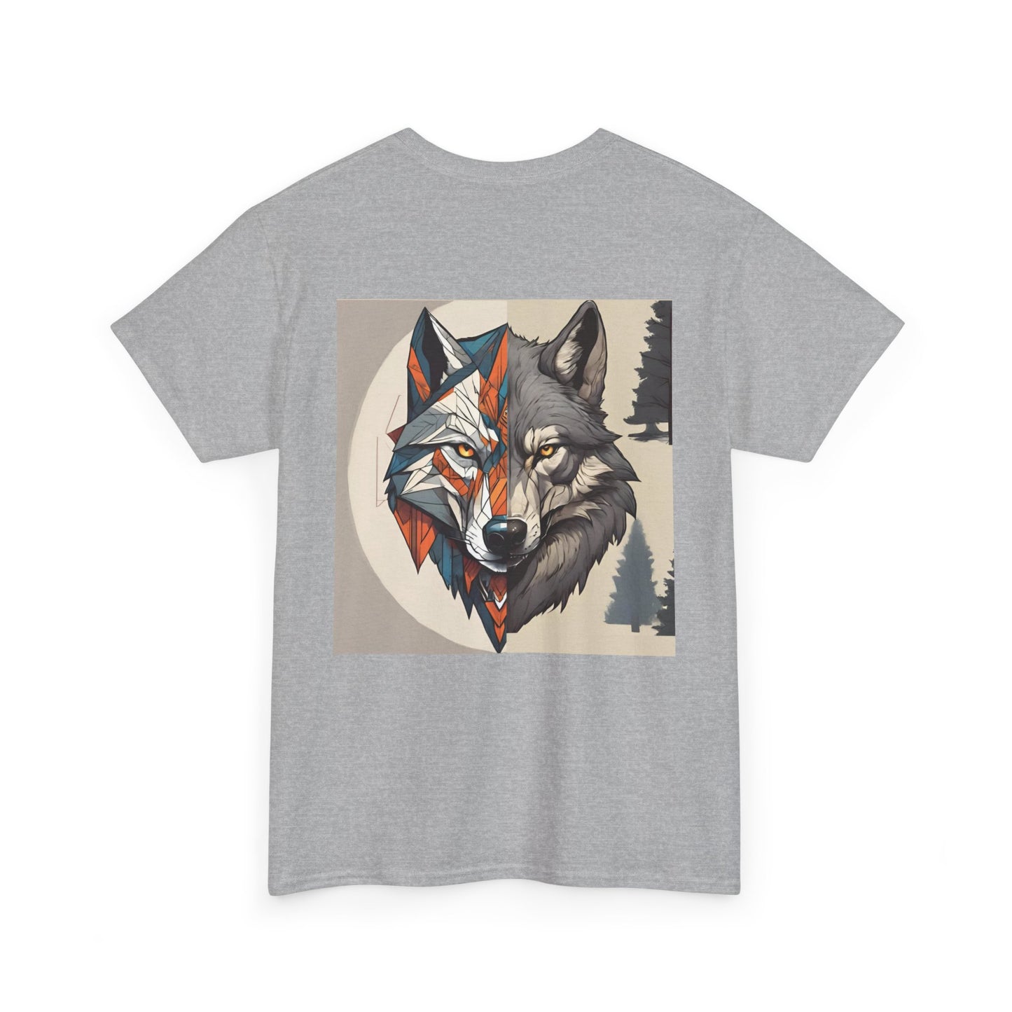 Colorful Wolf Graphic Tee for Nature Lovers, Unisex Heavy Cotton T-Shirt, Wildlife Shirt, Eco-Friendly Fashion, Gift for Animal Enthusiasts