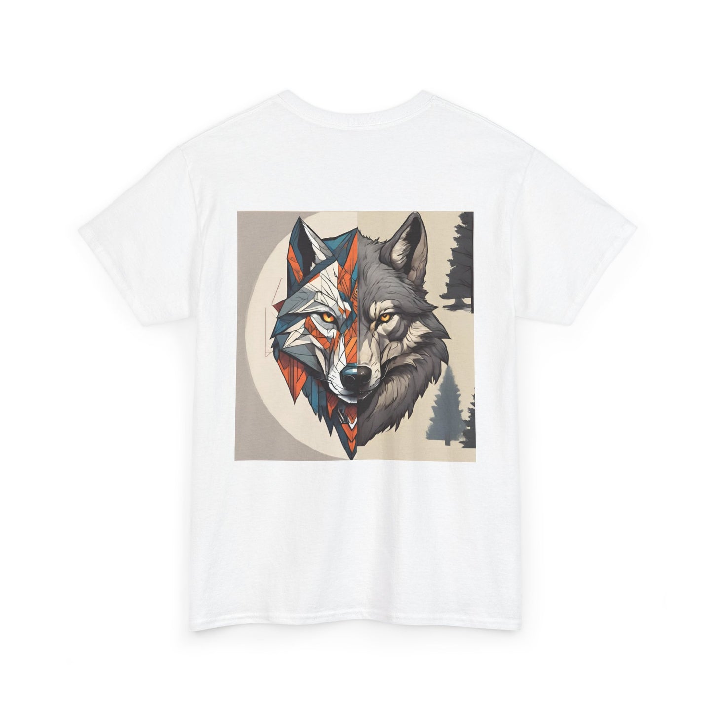 Colorful Wolf Graphic Tee for Nature Lovers, Unisex Heavy Cotton T-Shirt, Wildlife Shirt, Eco-Friendly Fashion, Gift for Animal Enthusiasts