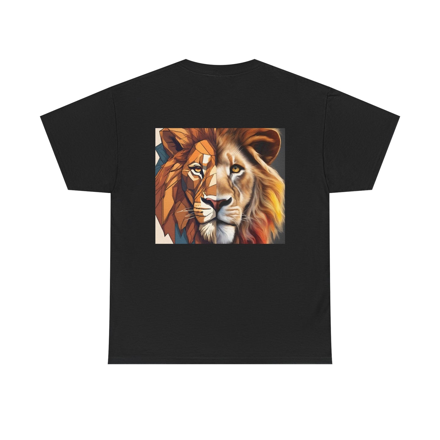 Majestic Lion Unisex Heavy Cotton Tee, Graphic Tee, Animal Lover Gift, Casual Wear, Unique Art Tee