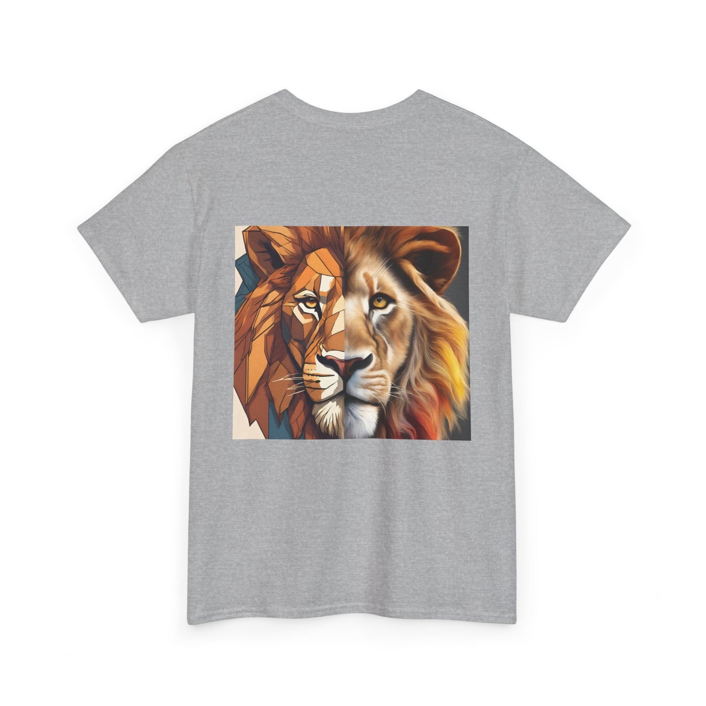 Majestic Lion Unisex Heavy Cotton Tee, Graphic Tee, Animal Lover Gift, Casual Wear, Unique Art Tee