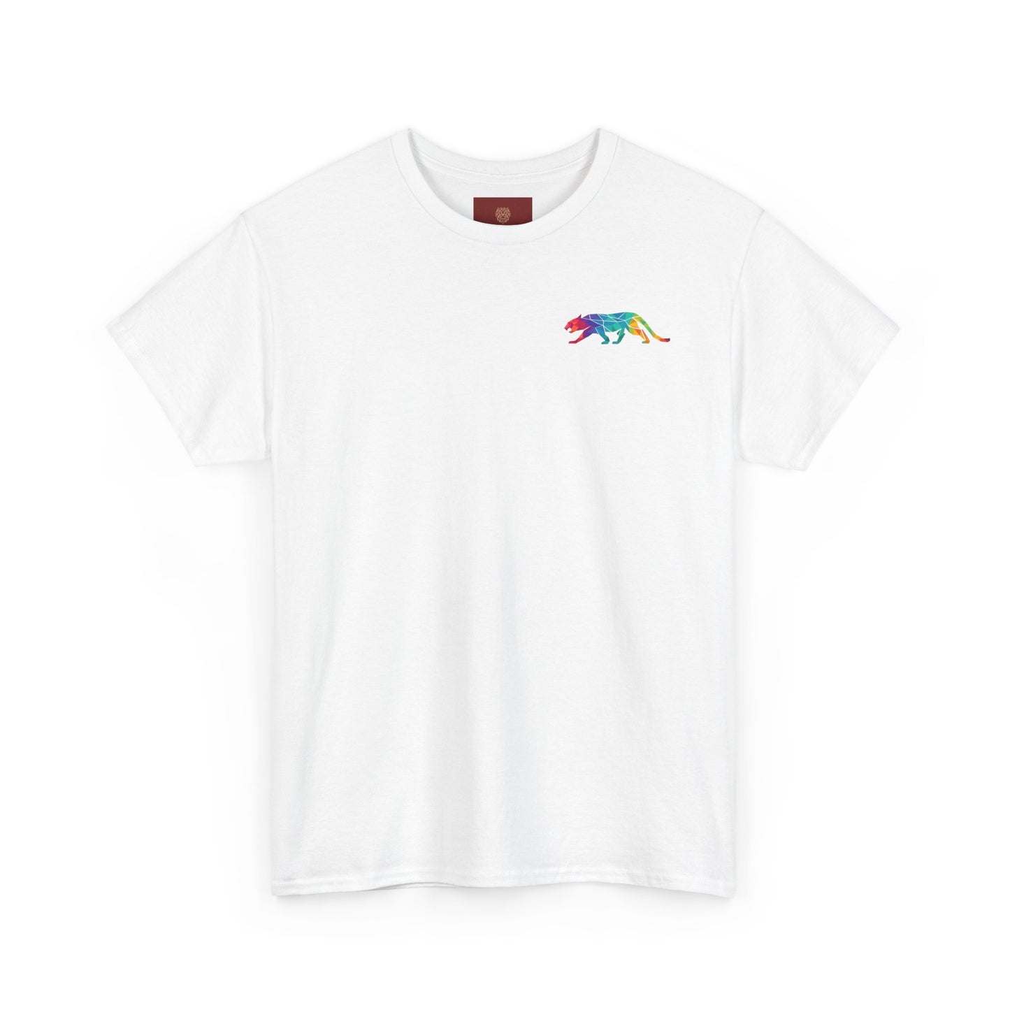 Leopard Print Unisex Cotton Crew Tee, Colorful Statement Tee for Casual Outings, Vibrant Graphic Tee, Unique Fashion Gift, Creative Style