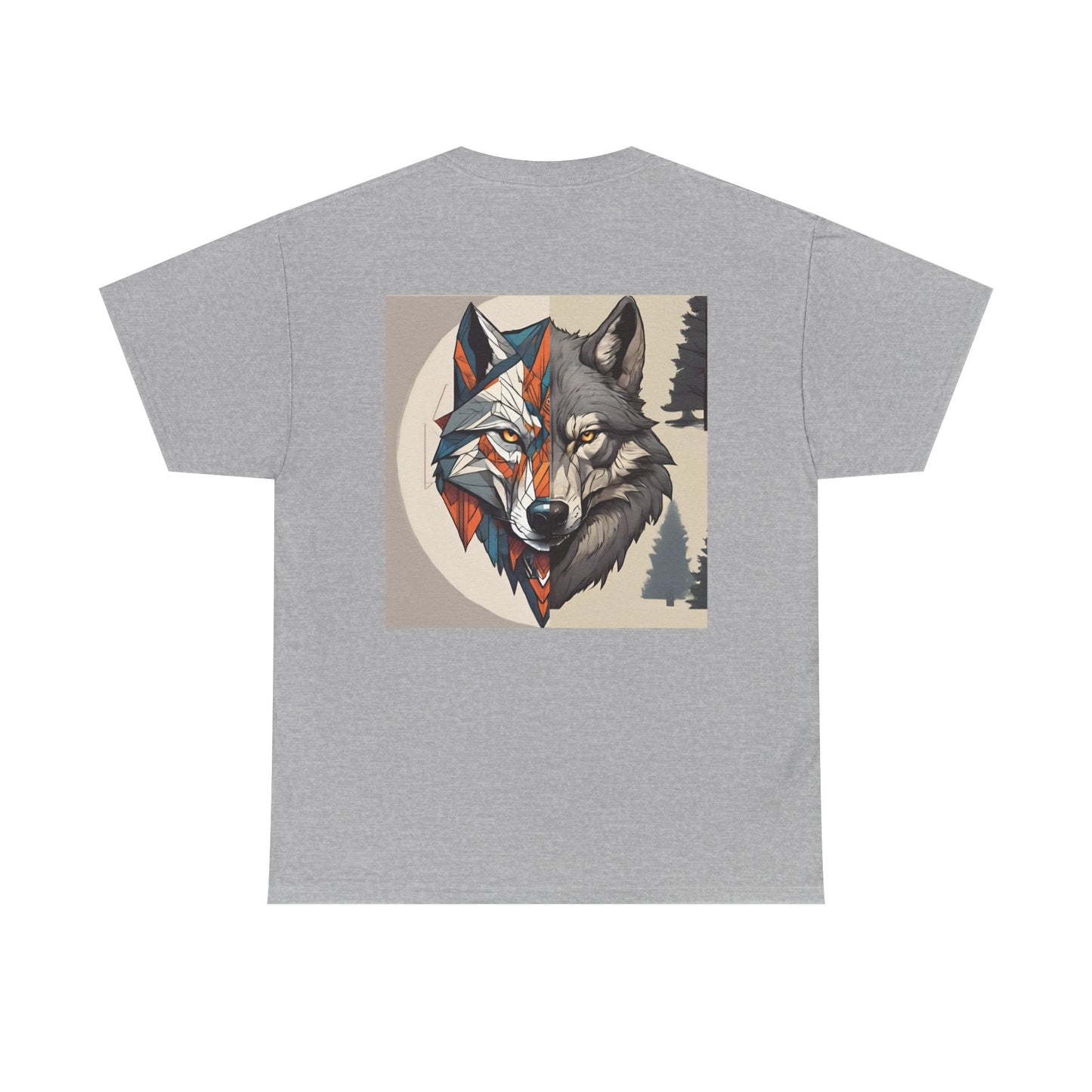 Colorful Wolf Graphic Tee for Nature Lovers, Unisex Heavy Cotton T-Shirt, Wildlife Shirt, Eco-Friendly Fashion, Gift for Animal Enthusiasts