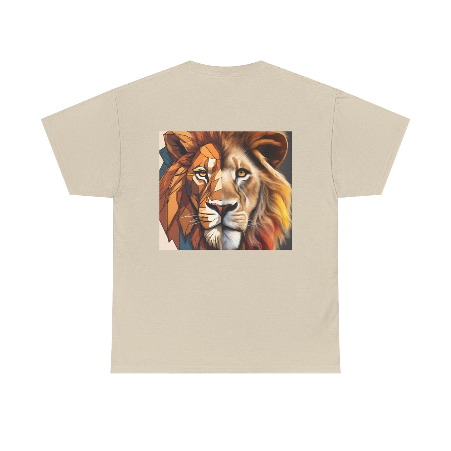 Majestic Lion Unisex Heavy Cotton Tee, Graphic Tee, Animal Lover Gift, Casual Wear, Unique Art Tee