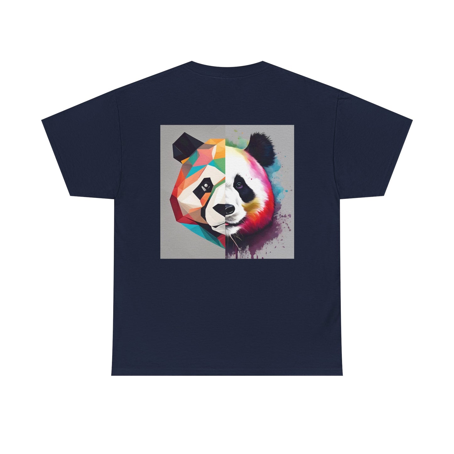 Colorful Panda Unisex Heavy Cotton Tee | Cute Animal Graphic Shirt, Casual Wear, Gift for Animal Lovers, Unique Trendy Top