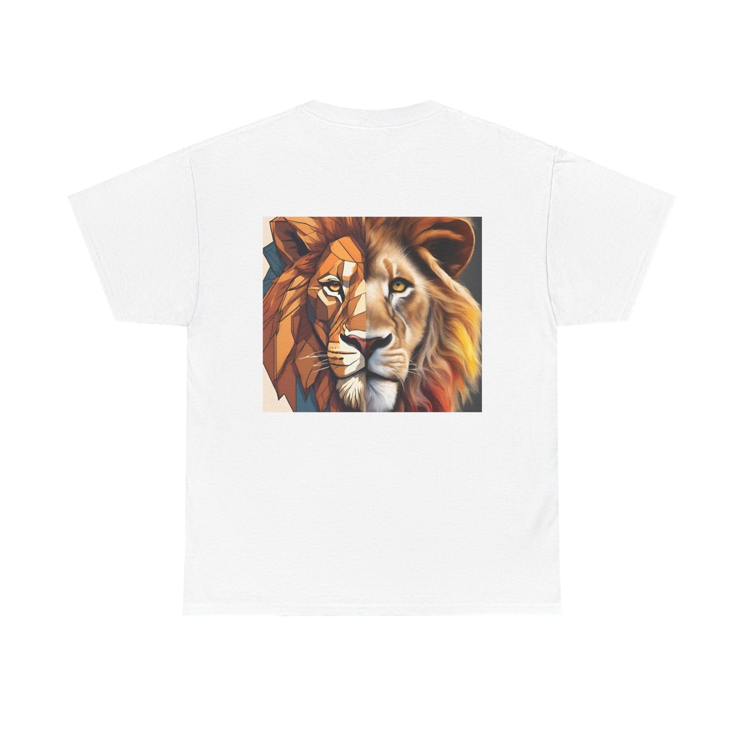 Majestic Lion Unisex Heavy Cotton Tee, Graphic Tee, Animal Lover Gift, Casual Wear, Unique Art Tee