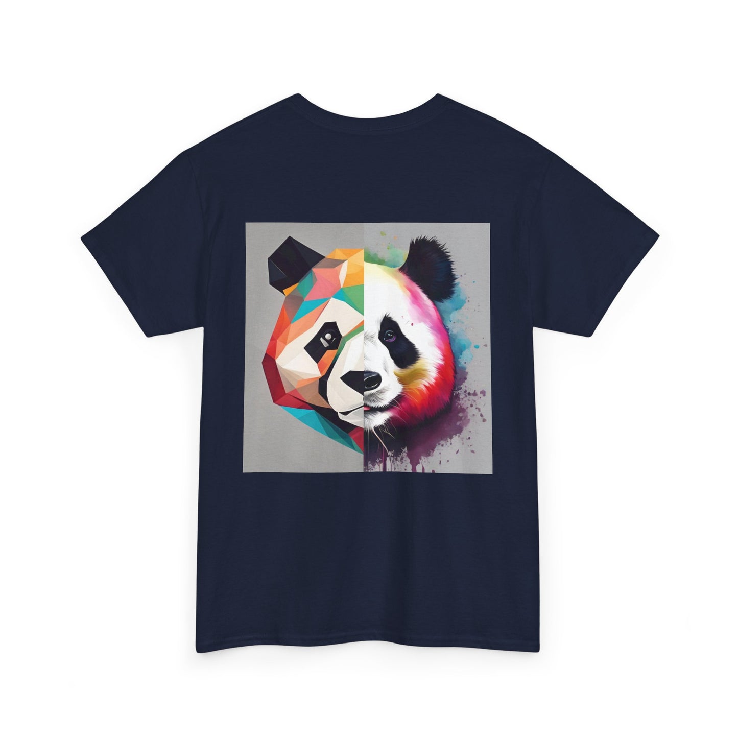 Colorful Panda Unisex Heavy Cotton Tee | Cute Animal Graphic Shirt, Casual Wear, Gift for Animal Lovers, Unique Trendy Top