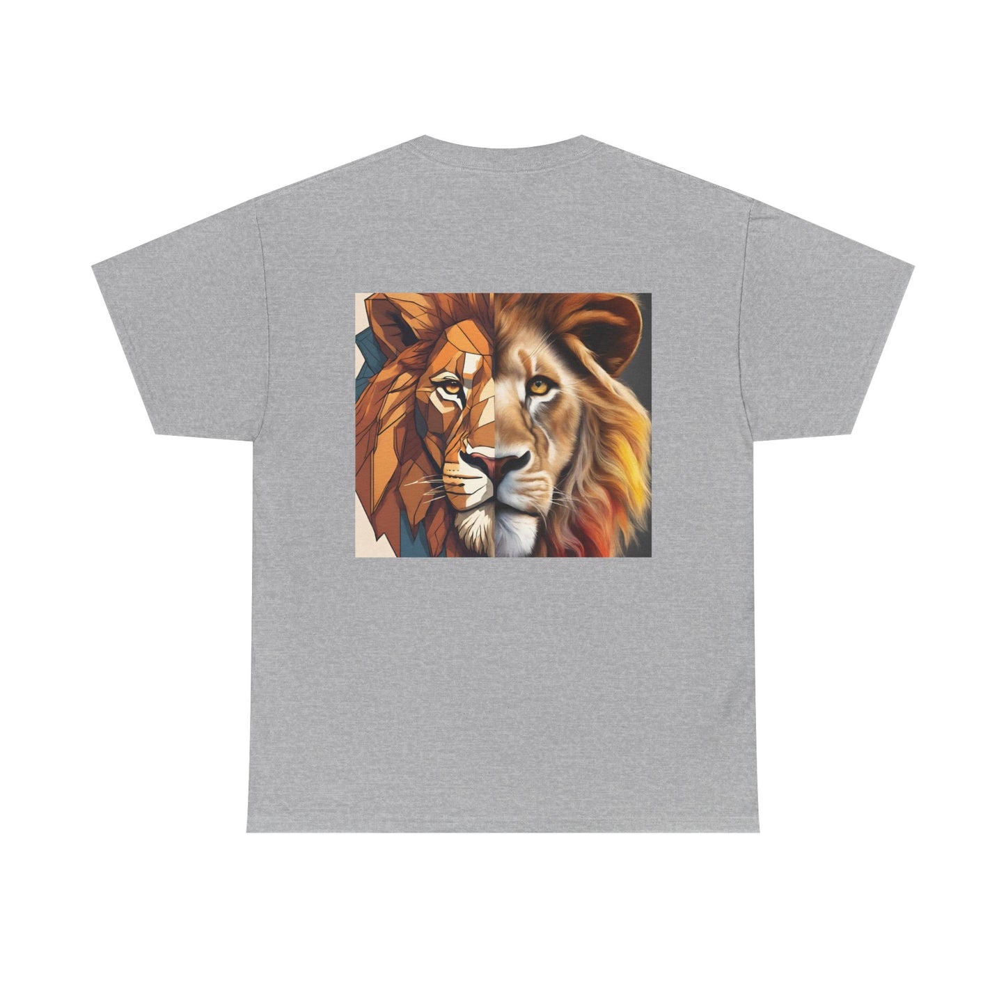 Majestic Lion Unisex Heavy Cotton Tee, Graphic Tee, Animal Lover Gift, Casual Wear, Unique Art Tee