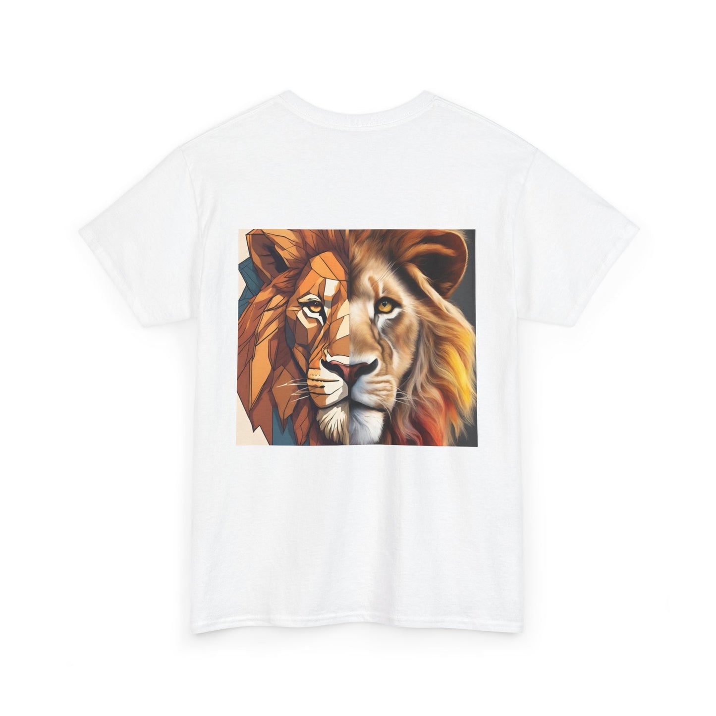 Majestic Lion Unisex Heavy Cotton Tee, Graphic Tee, Animal Lover Gift, Casual Wear, Unique Art Tee