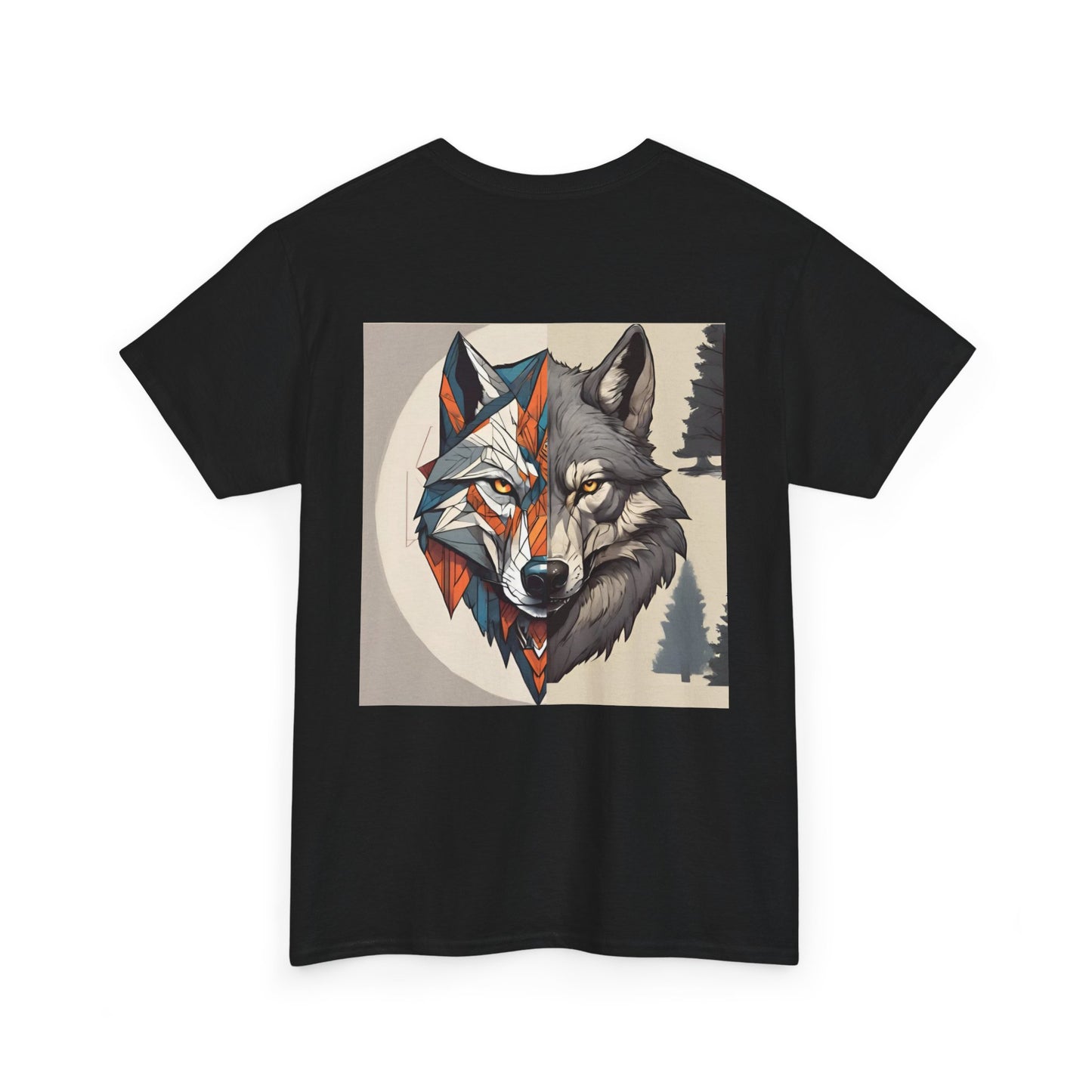 Colorful Wolf Graphic Tee for Nature Lovers, Unisex Heavy Cotton T-Shirt, Wildlife Shirt, Eco-Friendly Fashion, Gift for Animal Enthusiasts