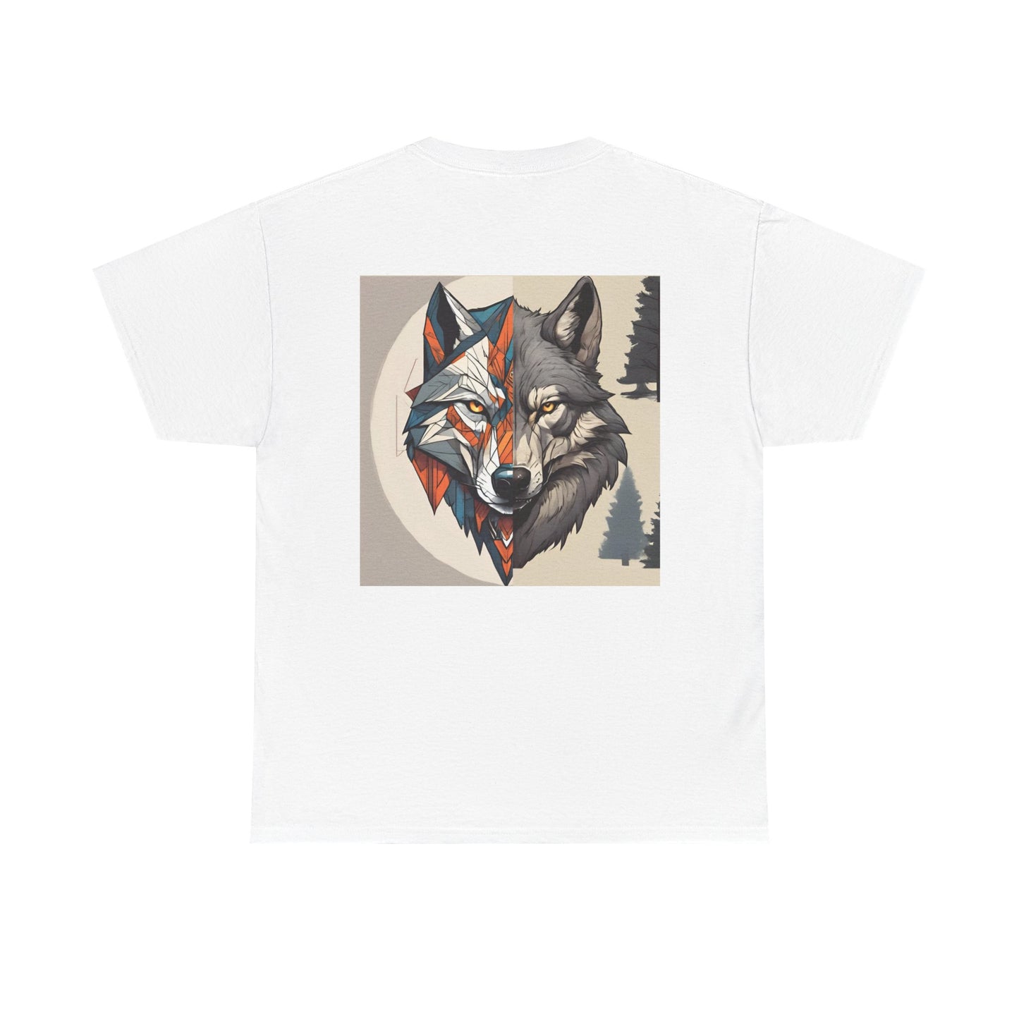 Colorful Wolf Graphic Tee for Nature Lovers, Unisex Heavy Cotton T-Shirt, Wildlife Shirt, Eco-Friendly Fashion, Gift for Animal Enthusiasts