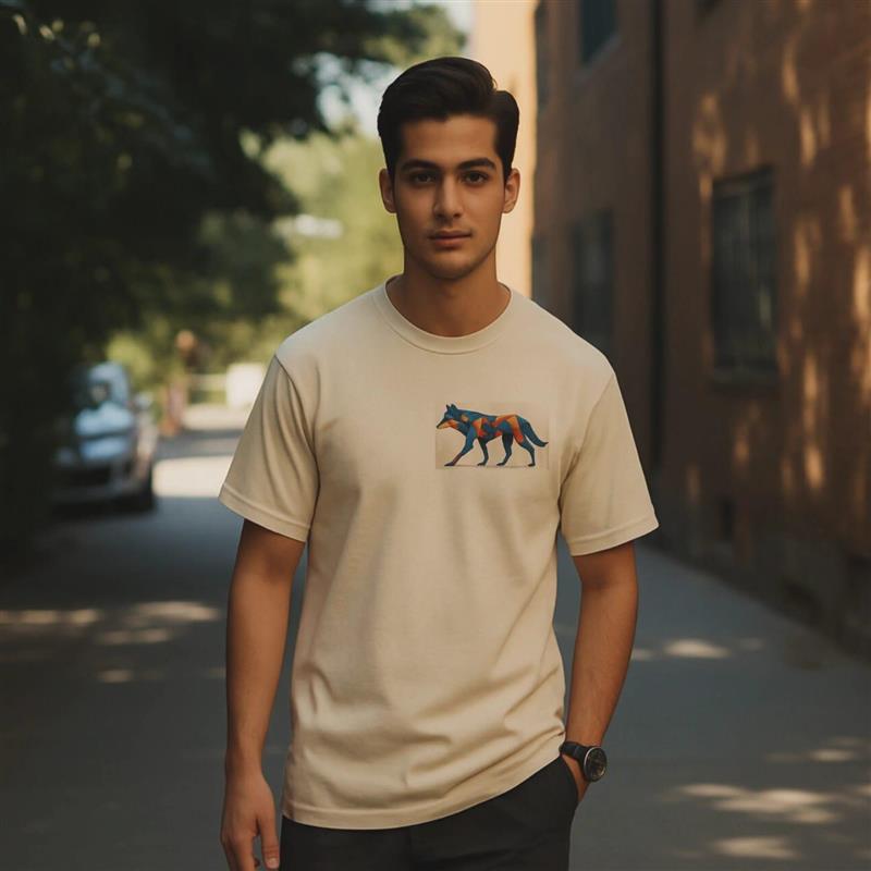 Colorful Wolf Graphic Tee for Nature Lovers, Unisex Heavy Cotton T-Shirt, Wildlife Shirt, Eco-Friendly Fashion, Gift for Animal Enthusiasts